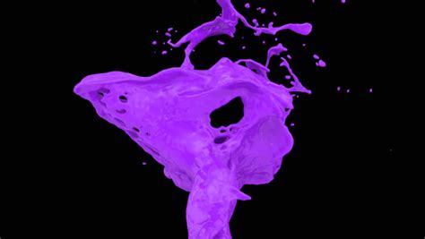 Violet Color Splash In Slow Motion Alpha Channel Included Full Hd