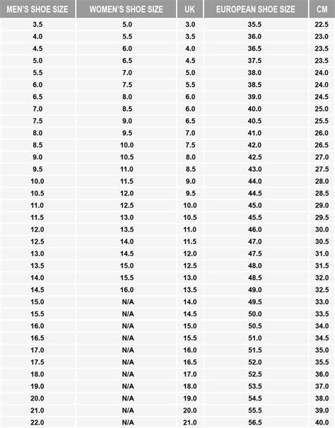 Racequip Shoes Size Chart