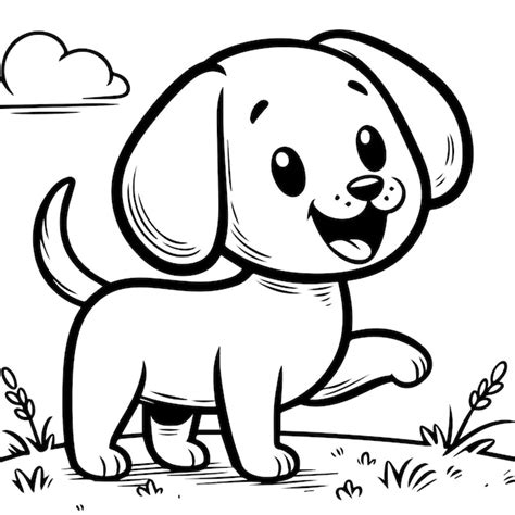 Premium Vector | Free Vector Dog Outline Drawing