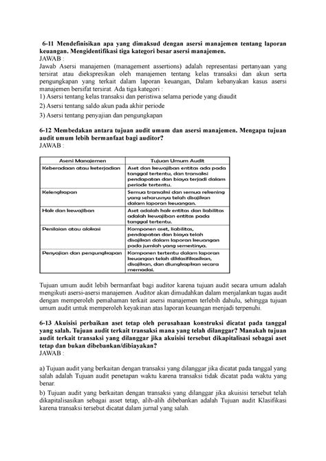 Materi UAS Audit 6 11 Mendefinisikan Apa Yang Dimaksud Dengan Asersi