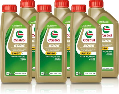 6x 1 L 6 Liter Castrol Edge Fluid Titanium 5W 30 LL Motoröl Amazon