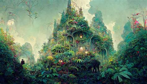 Premium Photo | Floral magical house concept art illustration