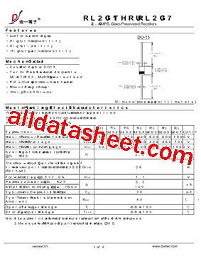 RL201G Datasheet PDF DIYI Electronic Technology Co Ltd