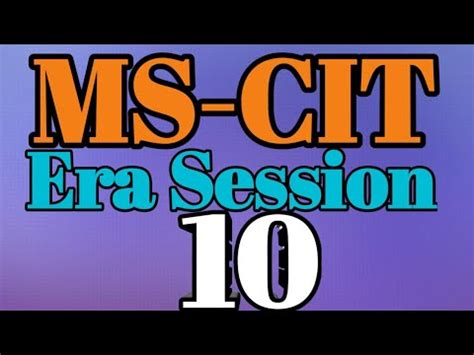 MSCIT ERA SESSION 10 ERA IT AWARENESS 2022 UPDATE MKCL ERA 2022