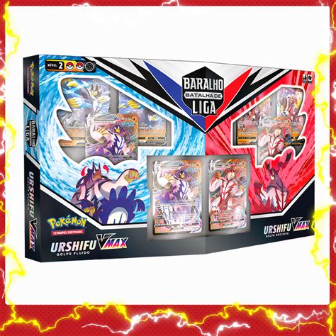 Box Pokémon Baralho Batalha de Liga Urshifu Golpe Fluido VMAX vs