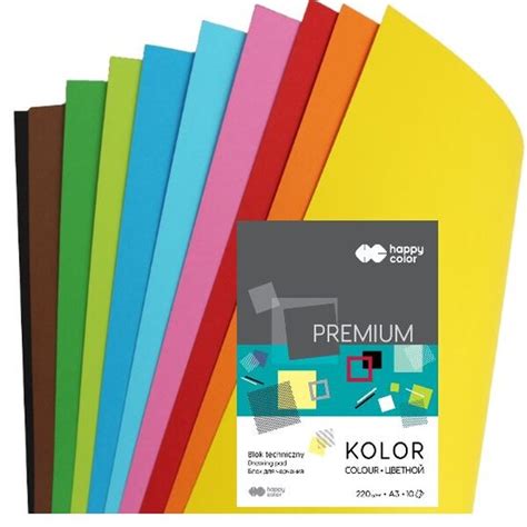 Blok Techniczny A3 Kolorowy Happy Color 10k 220g Premium BIUROS