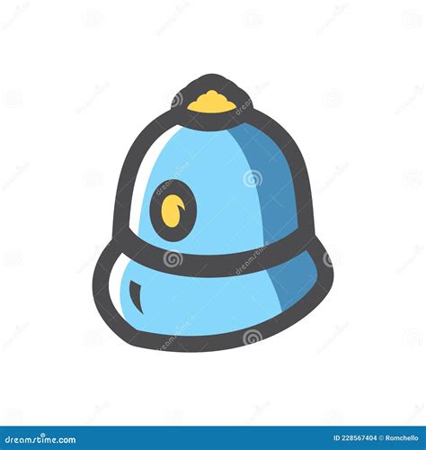 British Police Cap Constable Hat Vector Icon Cartoon Illustration