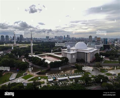 Aerial View Of Istiqlal Mosque It Is The Largest Mosque In Southeast