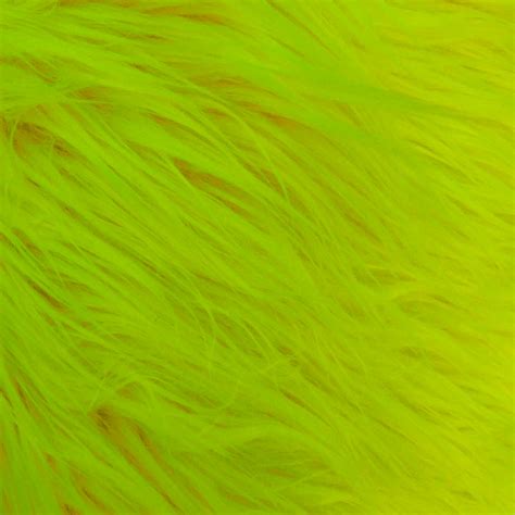 Eden Neon Yellow Green Shaggy Long Pile Soft Faux Fur Fabric Etsy