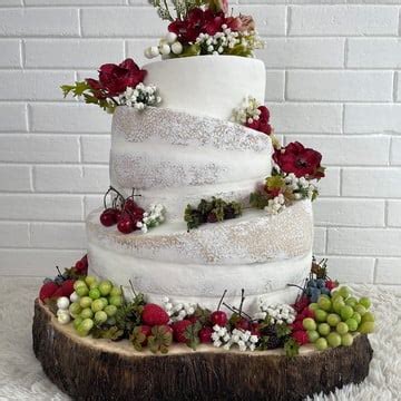 Bolo Fake Semi Naked Cake Flores Compre Produtos Personalizados No Elo