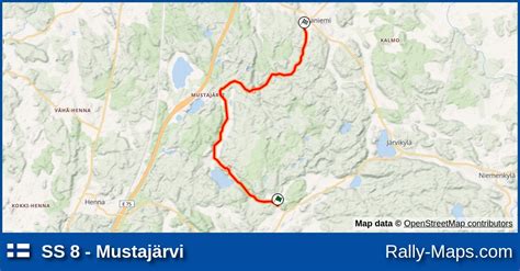 Ss Mustaj Rvi Stage Map Orimattila Ralli Rally Maps