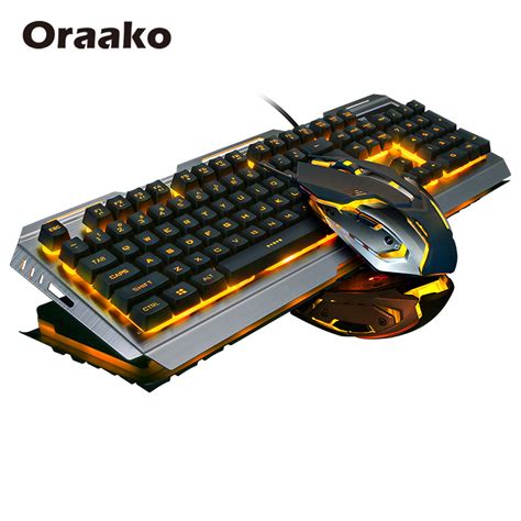 Package Suit Computer Gaming Keyboard Mouse Combos With LED Wired And