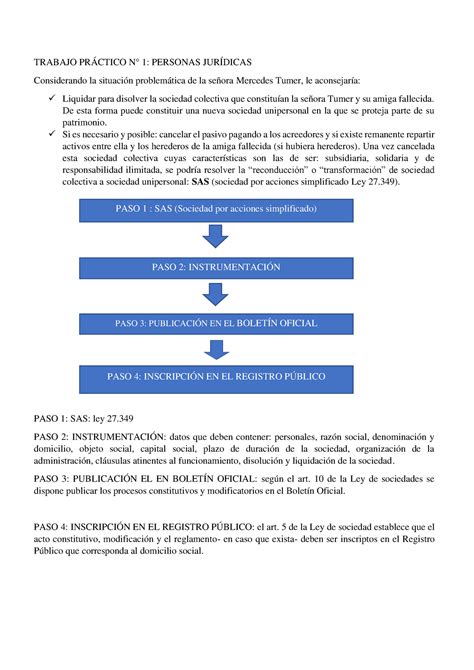 Tp Personas Jur Dicas Aprobado Trabajo Pr Ctico N Personas