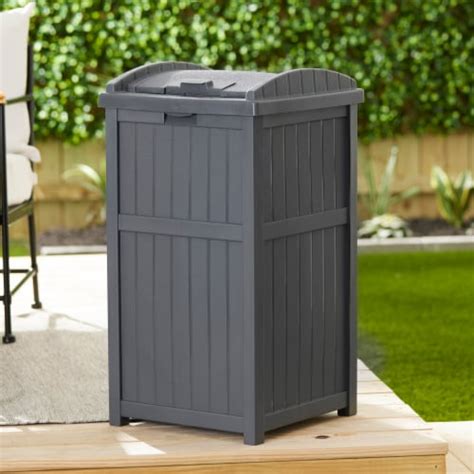 Suncast Trashcan Hideaway Outdoor Gallon Garbage Trash Waste Bin