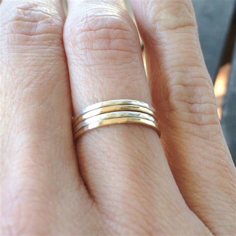 Mixed Metal Stacking Rings K Gold Filled And Sterling Etsy