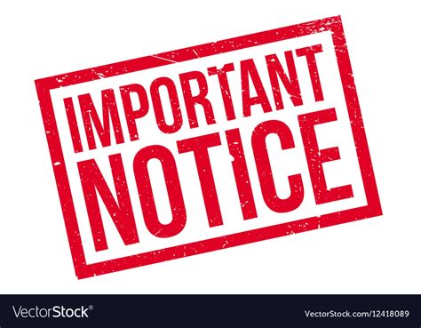 Important Notice Rubber Stamp Royalty Free Vector Image