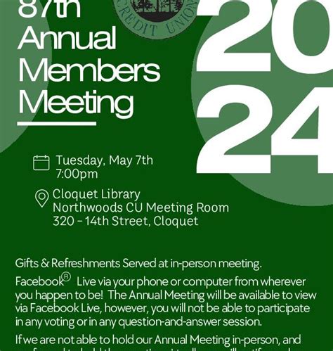 Annual Meeting 2024 Flyer Northwoods Credit Union