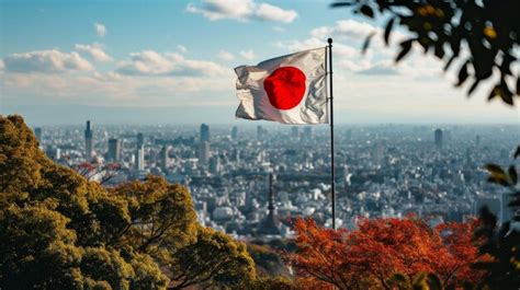 Premium Photo | Flag of Japan Flag of the Land of the Rising Sun with ...