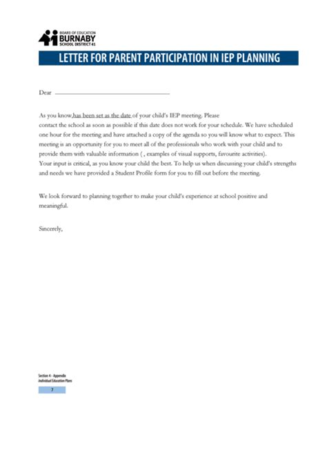 Sample Iep Request Letter