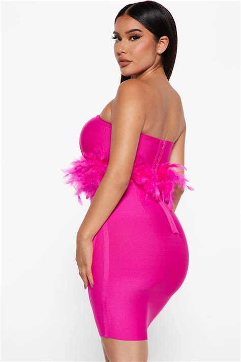 Heidi Feather Skirt Set Fuchsia Fashion Nova Matching Sets Fashion Nova