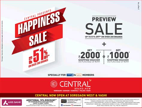 Central Happiness Sale Upto 51 Off Ad In Bombay Times Advert Gallery