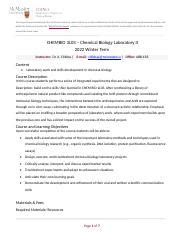 CHEMBIO 3L03 Winter Docx We Recognize And Acknowledge That McMaster