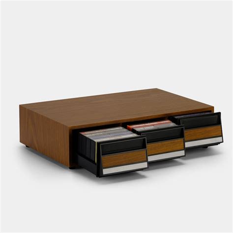 Wood Cassette Tape Storage Drawers With Feet