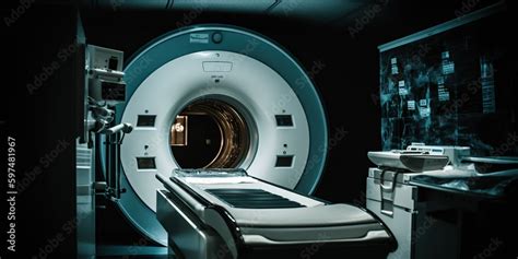 Mri Machine And Radiology Images Demonstrating The Vital Role Of