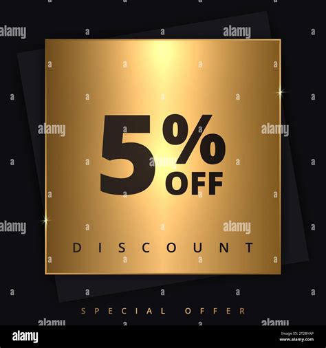 5 Off Discount Banner Special Offer Sale 5 Percent Off Sale Discount