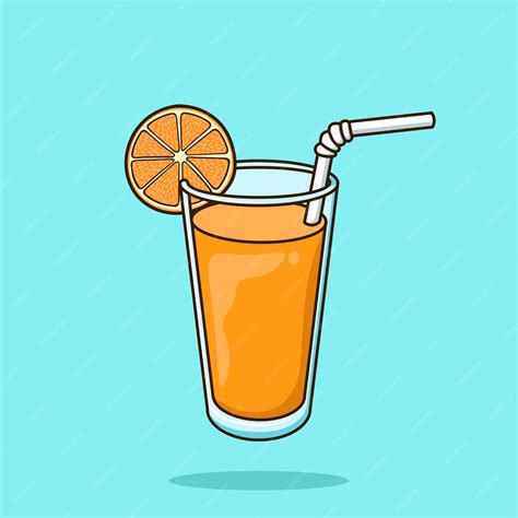 Premium Vector Orange Juice Drink In Glass And Citrus Fruit Cartoon Vector Illustration