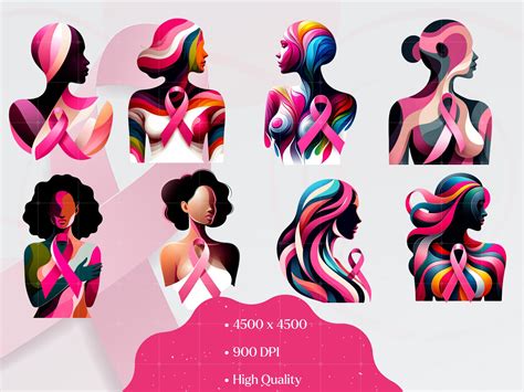 Breast Cancer Awareness Digital Art Survivor Tribute Illustration Cancer Support Clipart Pink