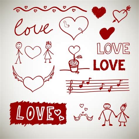 Couple In Love Stick Figure Doodle Royalty Free Vector Image