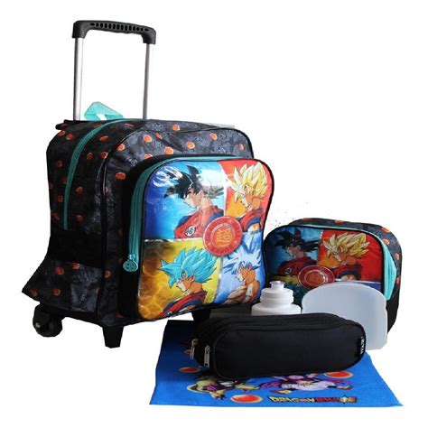 Kit Mochila Dragon Ball Z Rodinhas Lancheira Estojo Aula Shopee Brasil