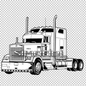 Semi Truck Kenworth Svg Eps Png Dxf Ai Shadow Etsy Uk