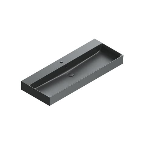 Premium 120 Satin Black Wall Hung Washbasins Base Cabinet