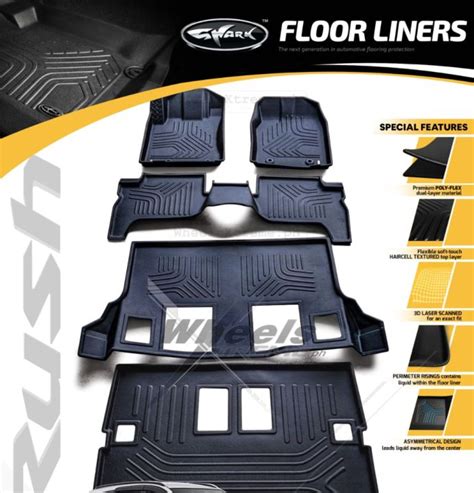 Toyota RUSH G 2018 2023 SHARK Floor Liner Deep Dish Matting 1st 3rd