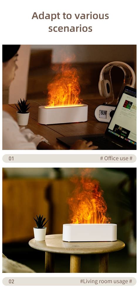 Nueva M Quina De Aromaterapia De Llama Simulada Colorida De Escritorio