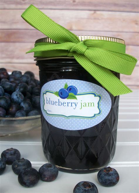 Cute Blueberry Jam Oval Canning Labels for home preserved jam ...