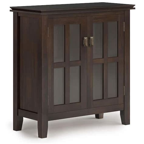 Simpli Home Artisan Solid Wood 30 In Wide Contemporary Low Storage