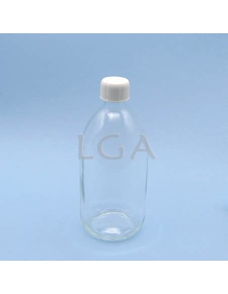 White Glass Round Bottle Øpp28 500ml