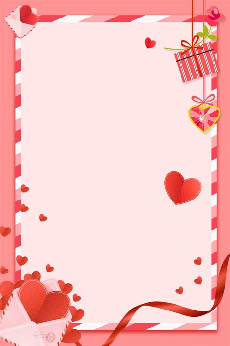 Pink Romantic Border Valentines Day Poster Background Wallpaper