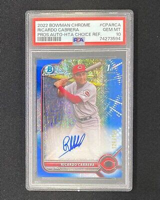 Bowman Chrome Ricardo Cabrera St Auto Hta Choice Psa Gem