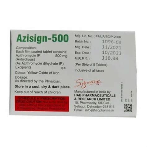 Azisign Azithromycin At Rs Strip Of Tablets Azithromycin