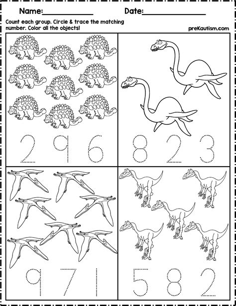 Counting Dinosaurs Worksheet