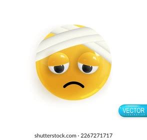 Emoji Face Bandaged Head Emotion Realistic Stock Vector (Royalty Free ...