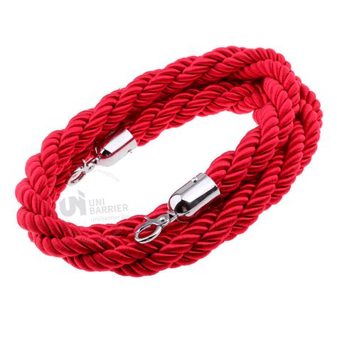 Канат плетеный красный с серебристым карабином