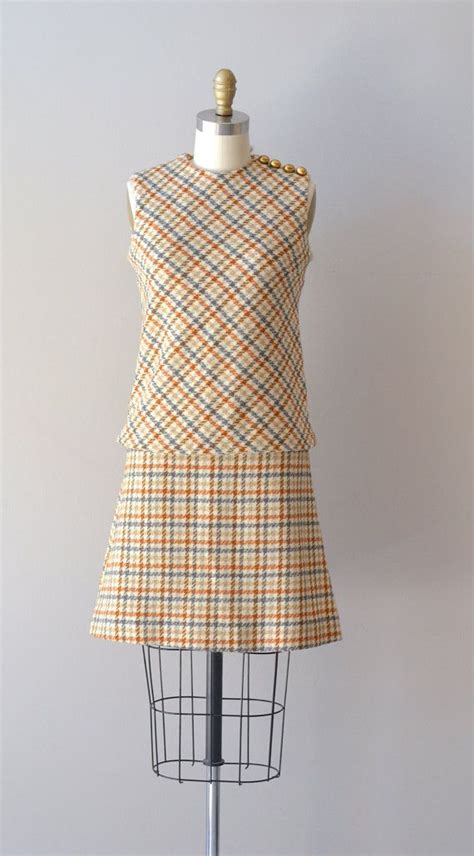 1960s Plaid Dress Wool Jumper 60s Dress Penny Lane Dress Etsy