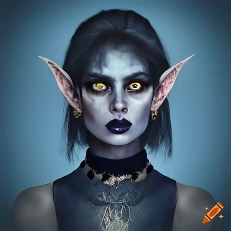 Portrait Of A Dark Elf Woman With Audrey Hepburn Like Features On Craiyon