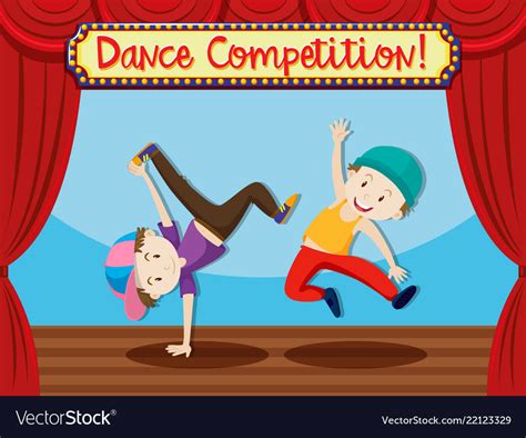 Street dance competition on stage Royalty Free Vector Image