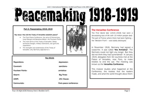 Treaty Of Versailles Worksheet Pdf Answers Inspirenetic